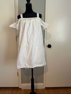 kate spade White Cold-Shoulder Cotton Dress with Straps